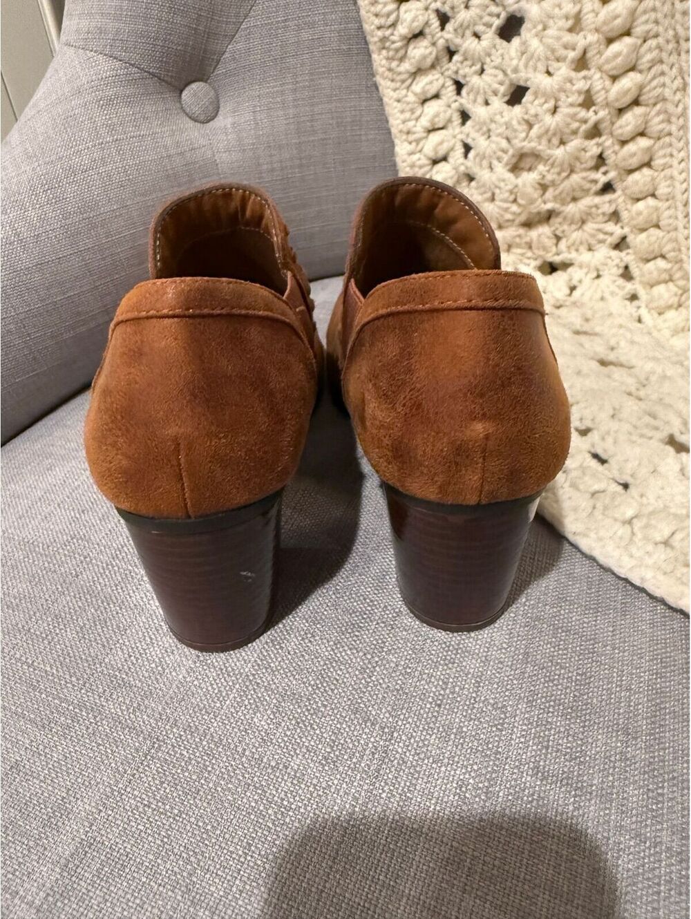 Euro Soft by Sofft Brown Faux Leather Ankle Boots Size 8 - Picture 2 of 6